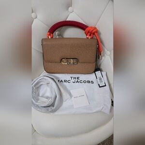 Marc Jacobs Textured Calfskin The J Link Shoulder Bag Dirty Chai